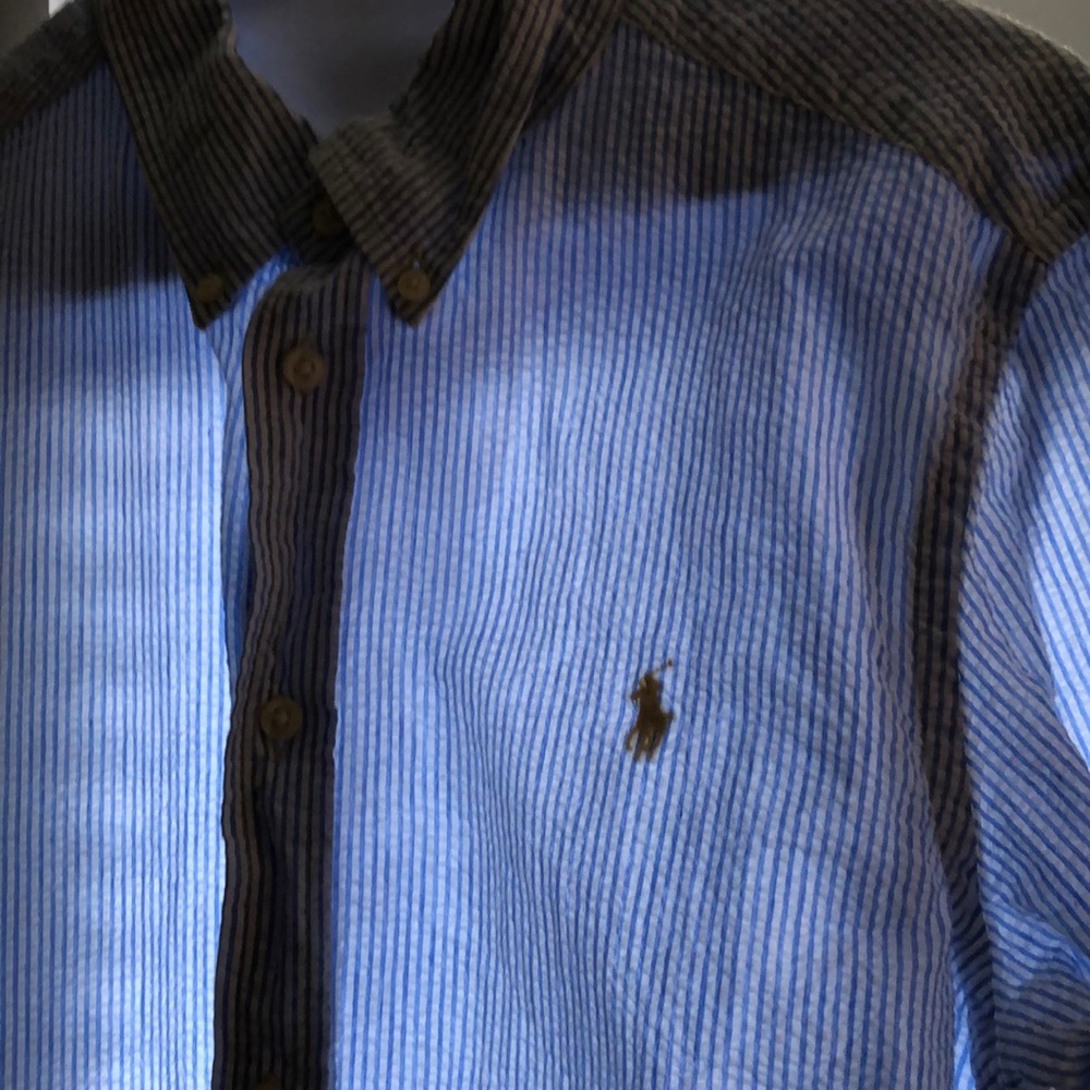 Ralph Lauren blue seersucker shirt